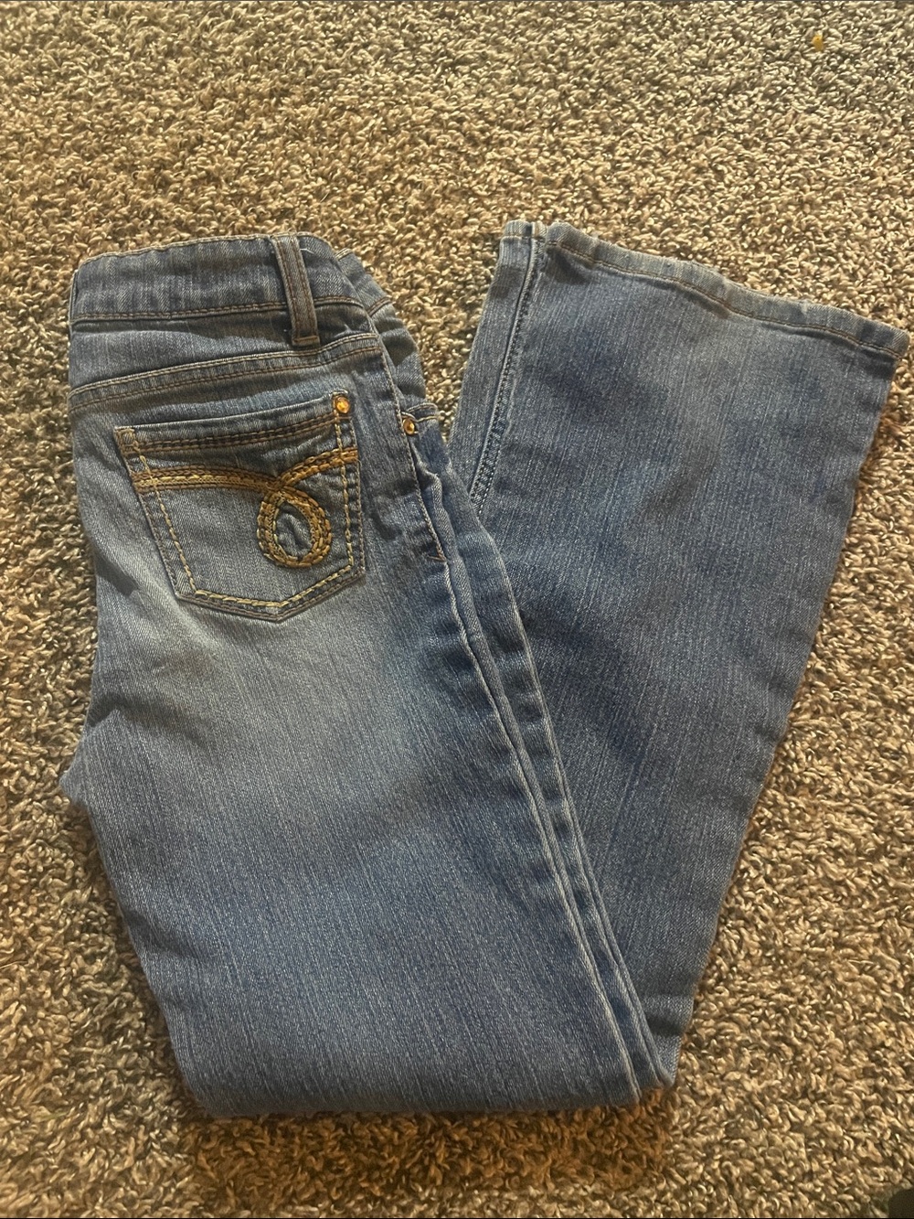 Mossimo Supply Co. Light Blue Denim Kids Jeans with Gold Stitching